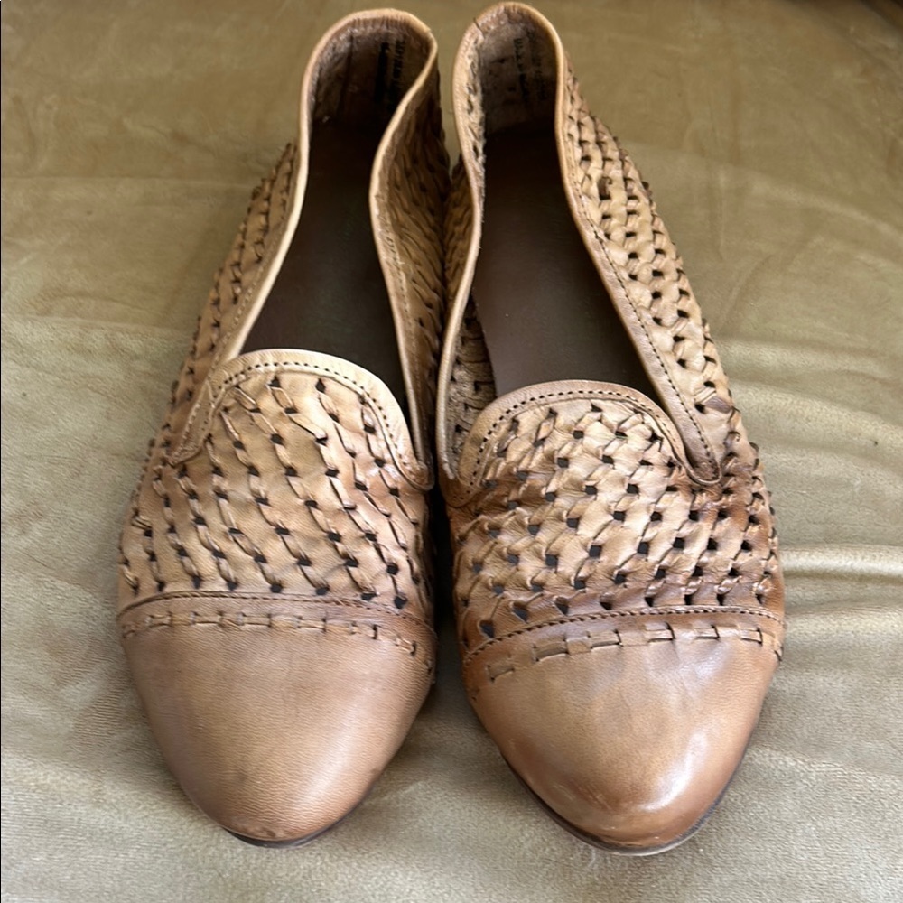 Leather Woven Flats - Picture 2 of 8